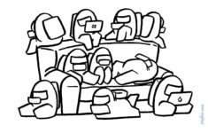 Among Us Big Team Coloring Page Print FREE Coloring Books