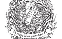 Happy Thanksgiving Turkey Mandala Thanksgiving Adult Coloring Pages