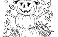 Pumpkin Fall Halloween Funny Coloring Page Printable