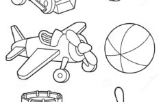 Toys Icons Coloring Book Page Stock Vector Illustration Of Icon