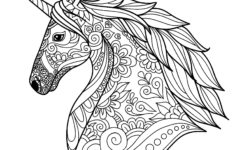 Unicorn Head Simple Unicorns Adult Coloring Pages
