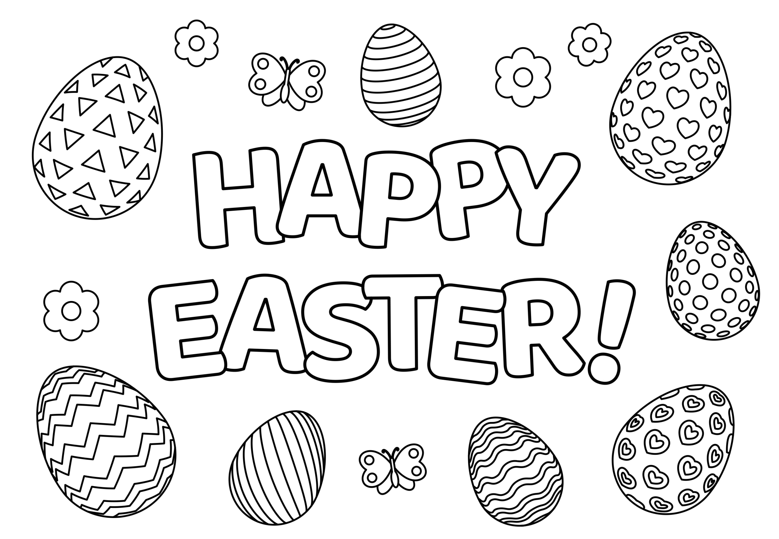 25 Free Printable Easter Coloring Pages For Kids And Adults in Free Printable Happy Easter Coloring Pages