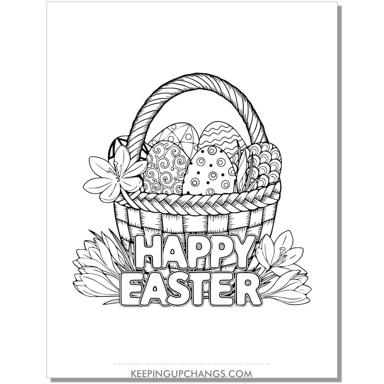 29+ Free Easter Basket Coloring Pages, Sheets [Popular Printables!] throughout Free Printable Coloring Pages For Adults Easter