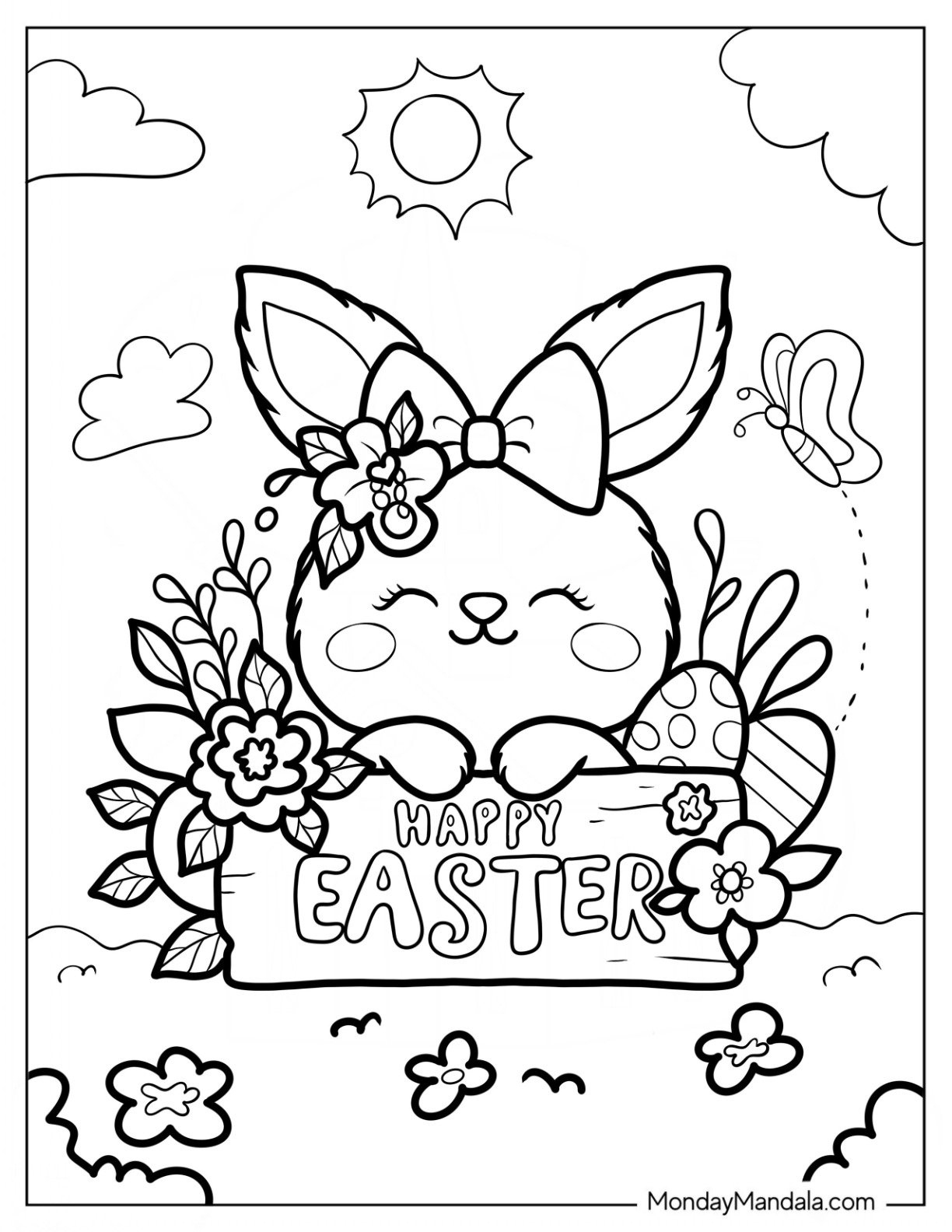300 Easter Coloring Pages (Free Pdf Printables) within Easter Coloring Pages For Kids Printable