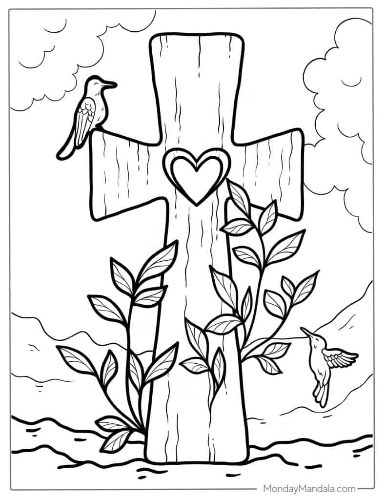 39 Cross Coloring Pages (Free Pdf Printables) throughout Easter Cross Printable Coloring Pages