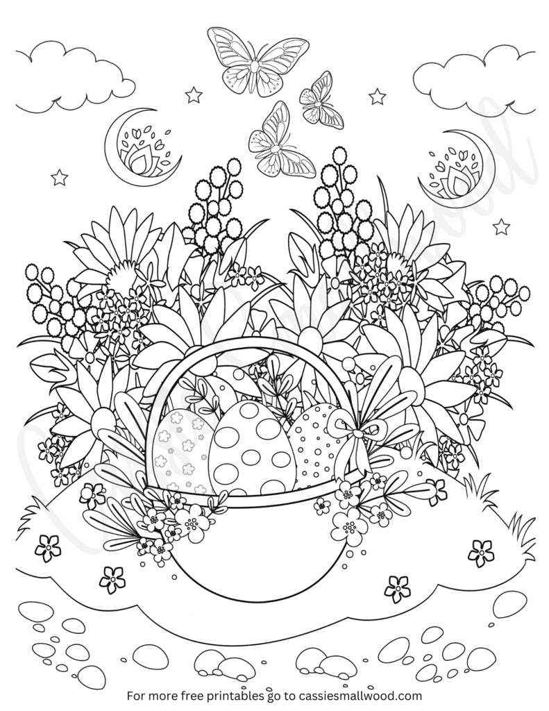 76 Cutest Easter Coloring Pages (Free Printable) - Cassie Smallwood with Free Printable Easter Adjult Coloring Page