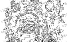 Coloring Page - Printable Coloring Page - April Coloring - Easter Coloring  Page - Download - Adult Coloring Page - Kids Coloring Pages - Fun with regard to Easter Printable Coloring Pages For Adults