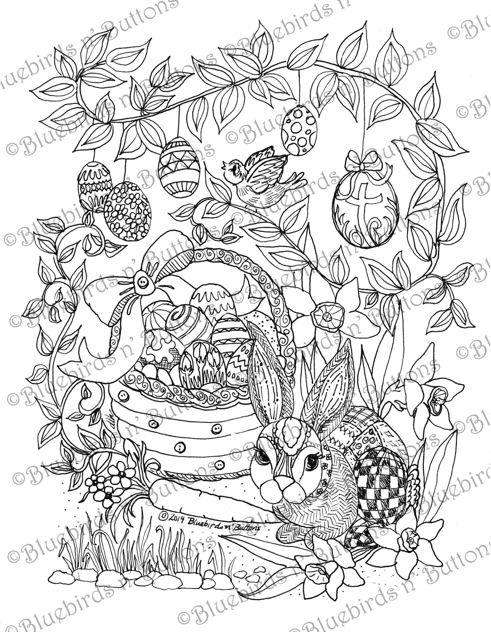Coloring Page - Printable Coloring Page - April Coloring - Easter Coloring Page - Download - Adult Coloring Page - Kids Coloring Pages - Fun with regard to Easter Printable Coloring Pages For Adults