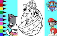 Coloring Paw Patrol Marshall Giant Easter Egg Coloring Book Pages |  Sprinkled Donuts Jr in Paw Patrol Easter Coloring Pages Printable