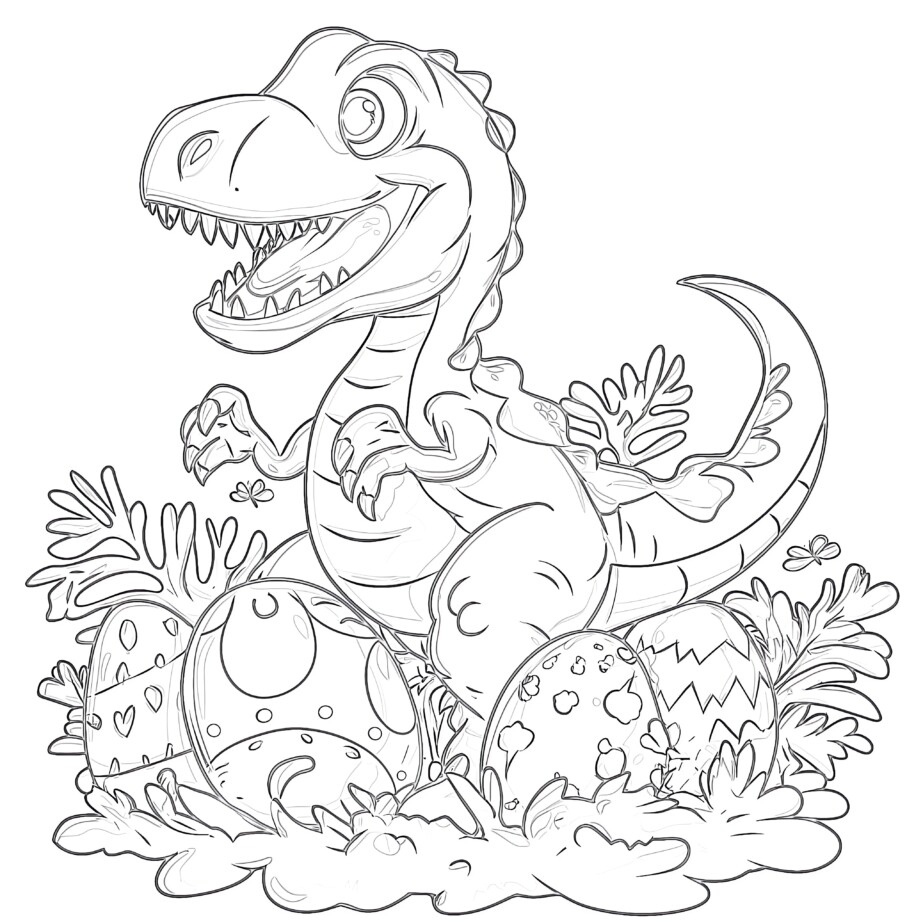 Dinosaur Easter Coloring Page | Coloring Pages Mimi Panda pertaining to Printable Easter Dinosaur Coloring Pages