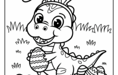 Dinosaur Easter Coloring Pages (15 Free Printable Pdf Pages with Printable Easter Dinosaur Coloring Pages
