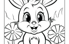 Easter Bunny Coloring Pages - World Of Printables within Printable Coloring Pages of Easter Bunny