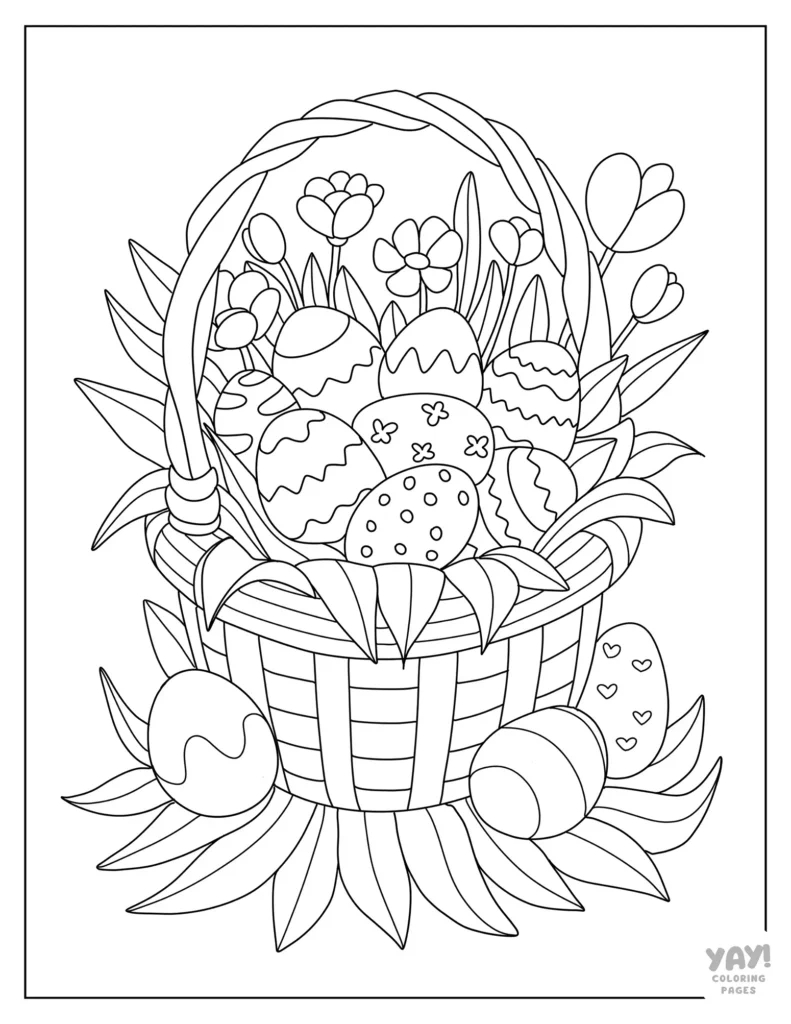 Easter Coloring Pages (Free Printables) with Easter Eggs Basket Printable Coloring Pages