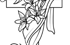 Easter Cross And Lilies Coloring Page | Free Printable Coloring Pages intended for Easter Lily Coloring Page Printable