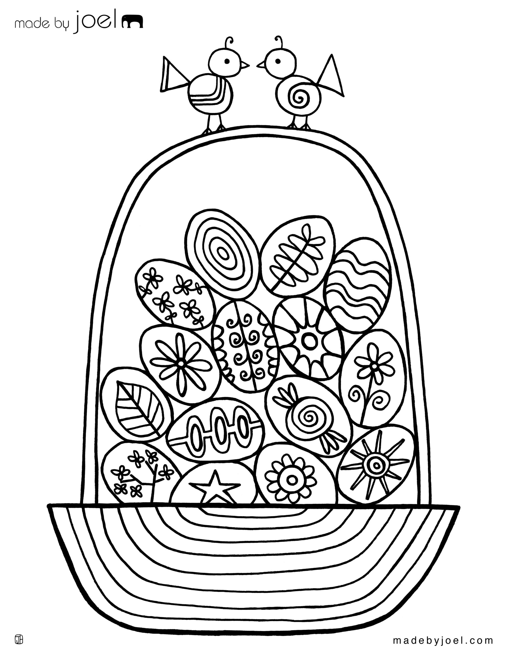 Easter Egg Basket Coloring Sheet – Madejoel throughout Easter Eggs Basket Printable Coloring Pages