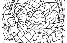 Easter Eggs Basket Coloring Page For Kids Vector Image within Easter Eggs In A Basket Coloring Pages Printable