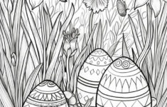 Easter Eggs Coloring Pages (Free Printables) intended for Free Printable Easter Coloring Pages For Adults