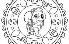 Easter Mandala With Paw Patrol Coloring Page for Paw Patrol Easter Coloring Pages Printable