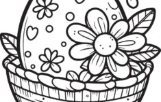 Floral Fantasy Rabbit, Flowers Coloring Fun And Printable in Kindergaten Coloring Pages For Easter Eggs Printable