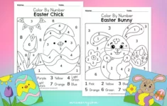 Free Easter Colornumber Printable Worksheets | Mrs. Merry inside Free Printable Easter Color by Number Pages For Adults