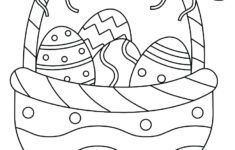 Free Printable Coloring Page | Easter Egg Basket With Bows in Easter Basket Printable Coloring Pages