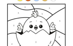 Free Printable Easter Chick Colornumber within Printable Easter Color by Number Pages