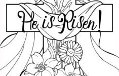 He Is Risen! 2 Easter Coloring Pages For Children - Etsy inside Easter Religious Coloring Pages For Adults Printable