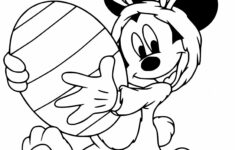 Mickey Mouse With Big Easter Egg Coloring Page for Mickey Mouse Printable Easter Coloring Pages