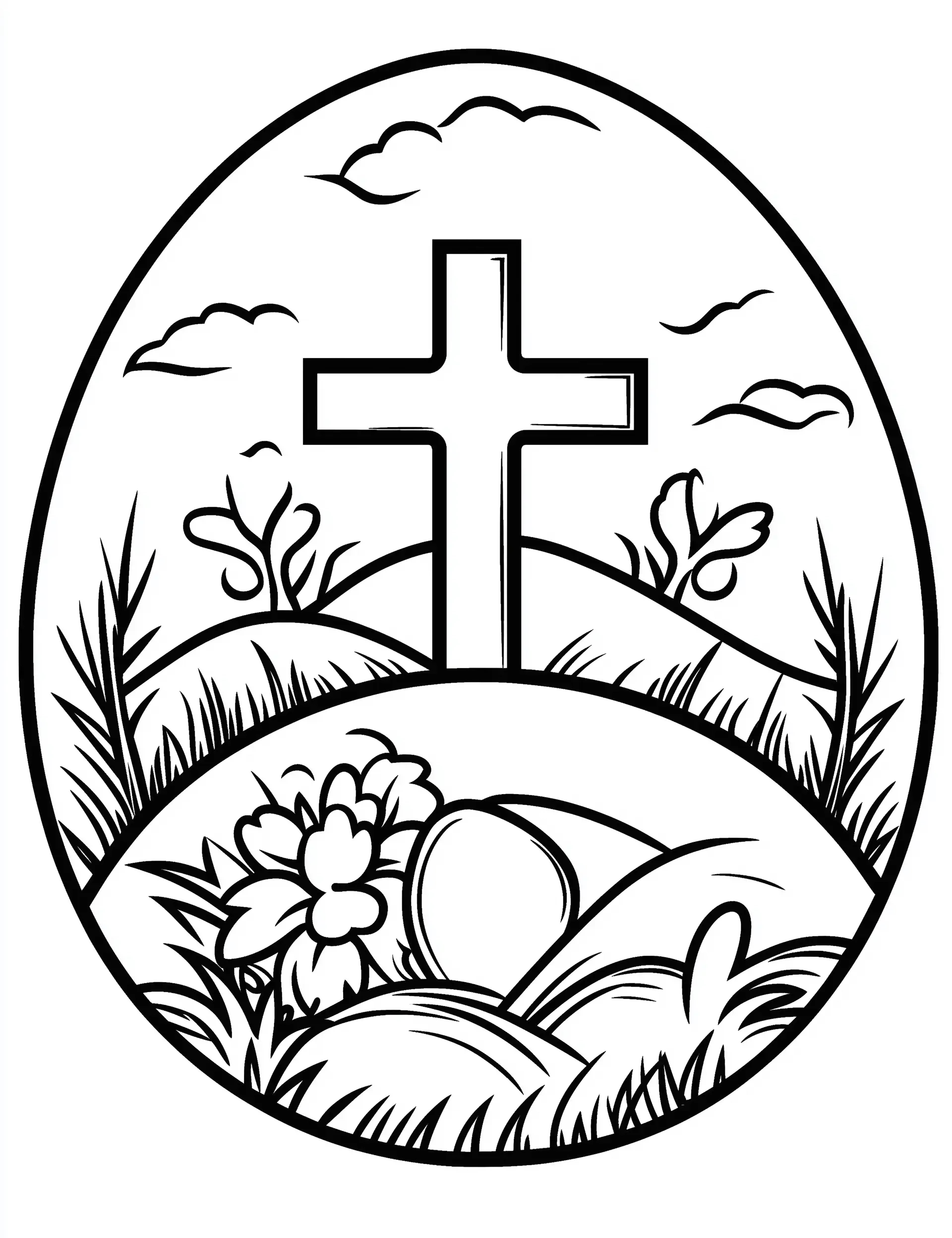 Religious Cross Easter Coloring Page - Mindset Flow regarding Printable Easter Religious Coloring Pages