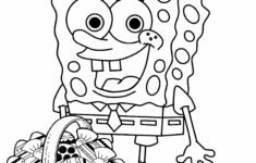 Spongebob And Easter Eggs Coloring Page in Printable Spongebob Easter Coloring Pages