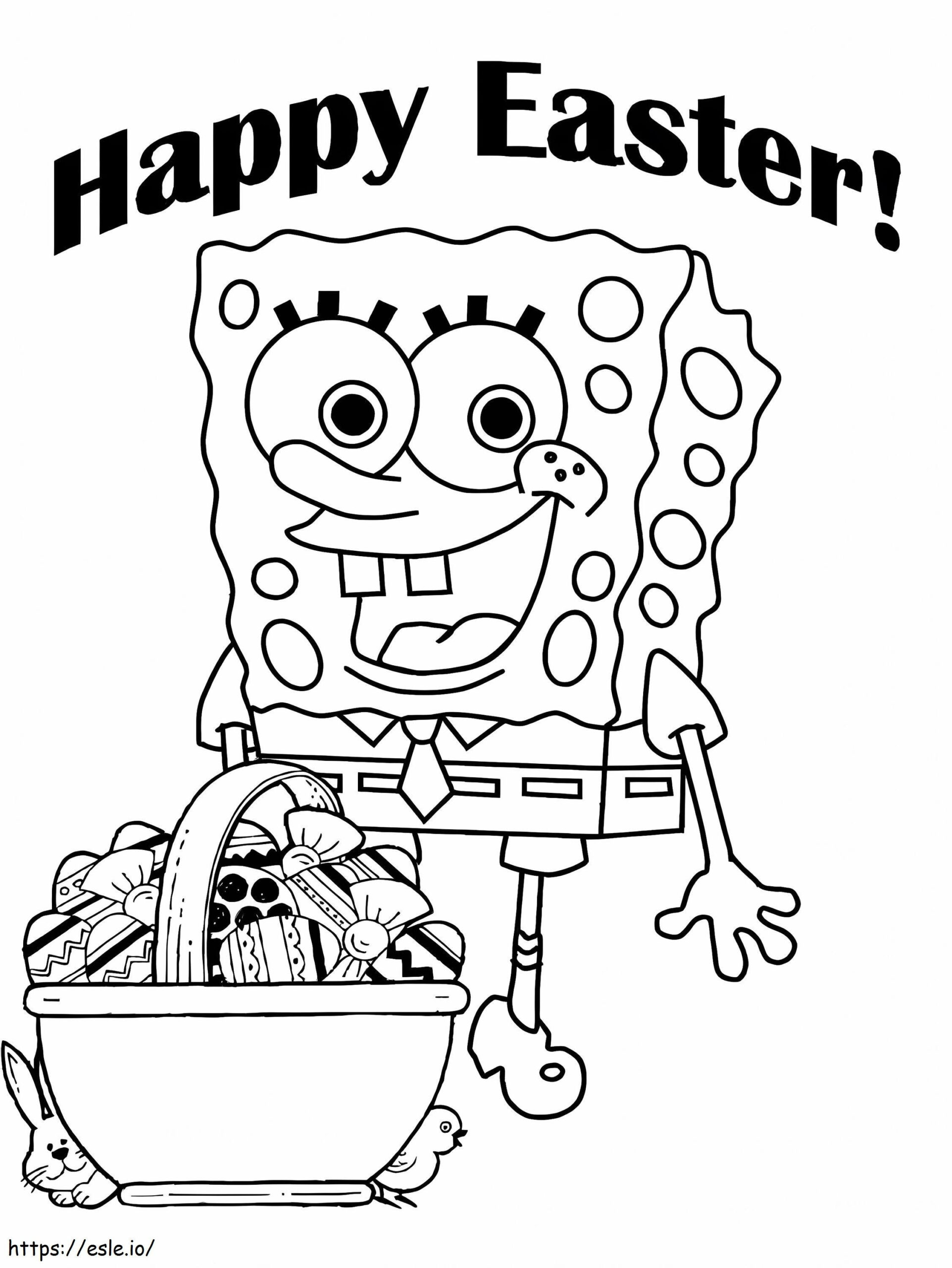 Spongebob And Easter Eggs Coloring Page in Printable Spongebob Easter Coloring Pages