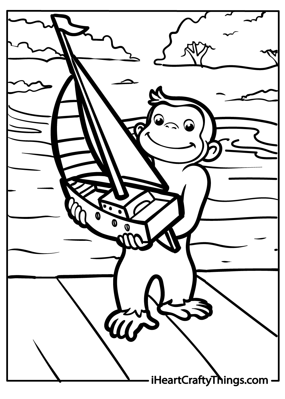 15 Curious George Coloring Pages (100% Free Printables) with Curious George Thanksgiving Color Sheet