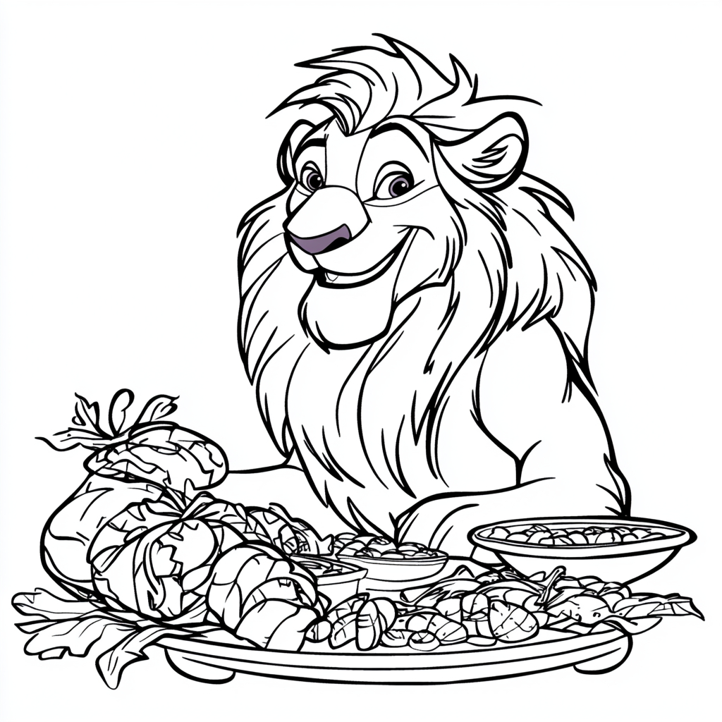 15 Disney-Inspired Thanksgiving Coloring Pages Kids Will Love with Thanksgiving Color Sheets For King