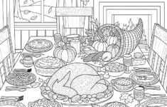 156 Festive Thanksgiving Coloring Pages - Free Pdf Downloads inside Thanksgiving Table Coloring Sheet