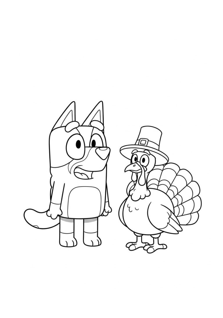 20+ Bluey Thanksgiving Coloring Pages - (Free Printables) for Bluey Thanksgiving Coloring Sheets