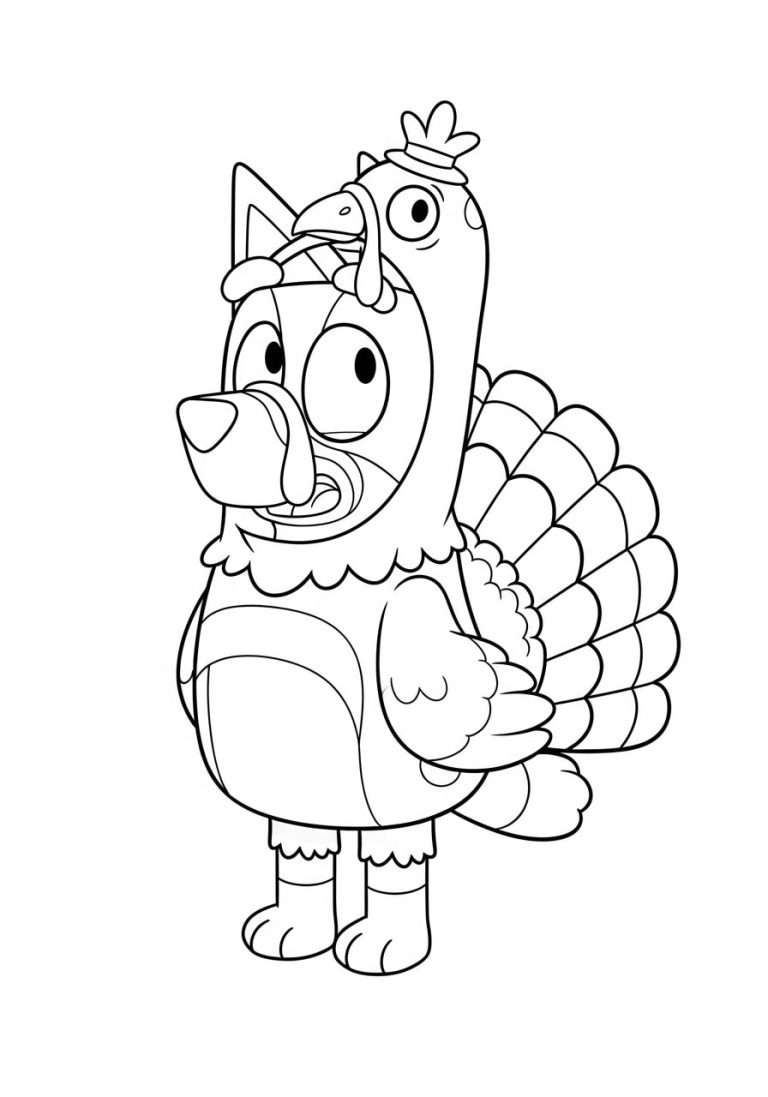 20+ Bluey Thanksgiving Coloring Pages - (Free Printables) within Bluey Thanksgiving Coloring Sheets