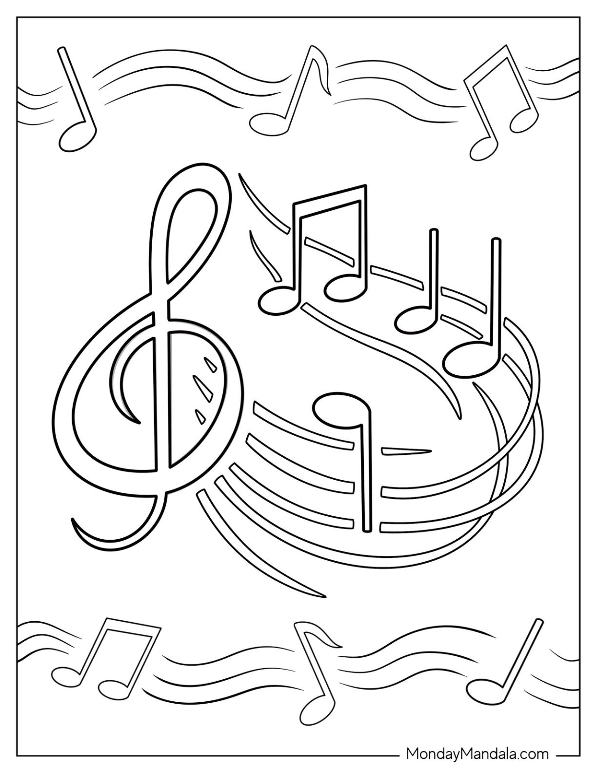20 Music Coloring Pages (Free Pdf Printables) for Free Thanksgiving Music Coloring Sheet