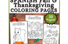 20 Spanish Language Fall &amp; Thanksgiving Coloring Pages, Vocabulary pertaining to Spanish Thanksgiving Coloring Sheets
