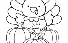 24 Cute Turkey Coloring Pages - Cassie Smallwood for Easy Thanksgiving Coloring Sheet