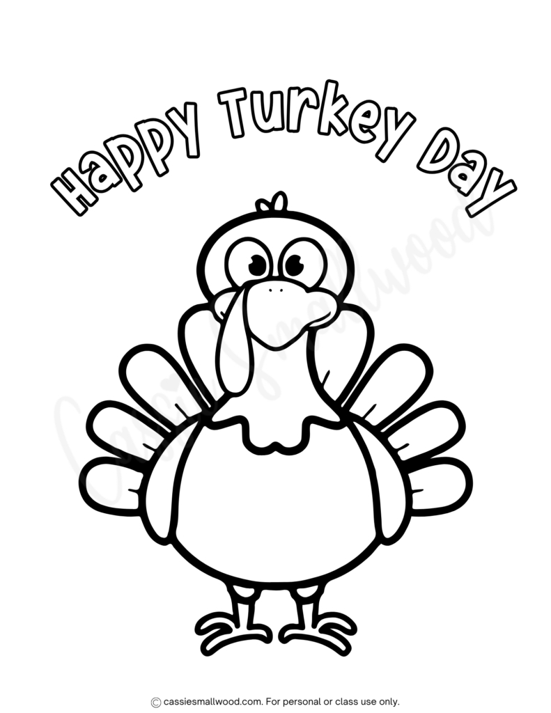 24 Cute Turkey Coloring Pages - Cassie Smallwood intended for Thanksgiving Turkey Coloring Sheet Pre-K