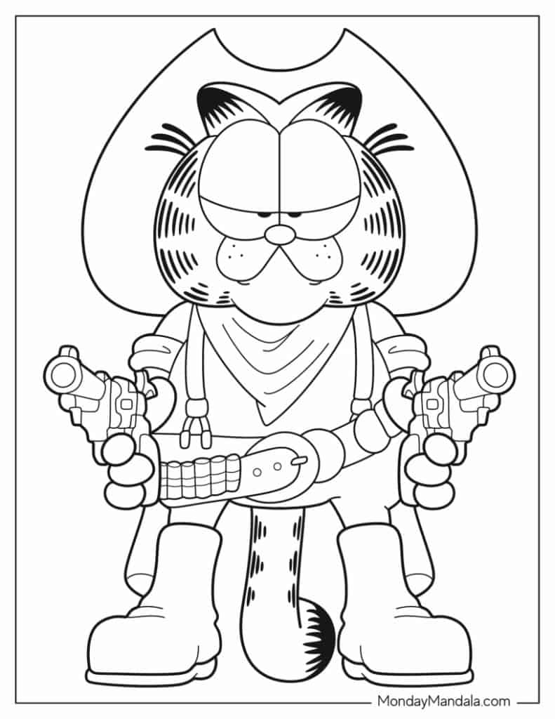 24 Garfield Coloring Pages (Free Pdf Printables) intended for Garfield Thanksgiving Coloring Sheets