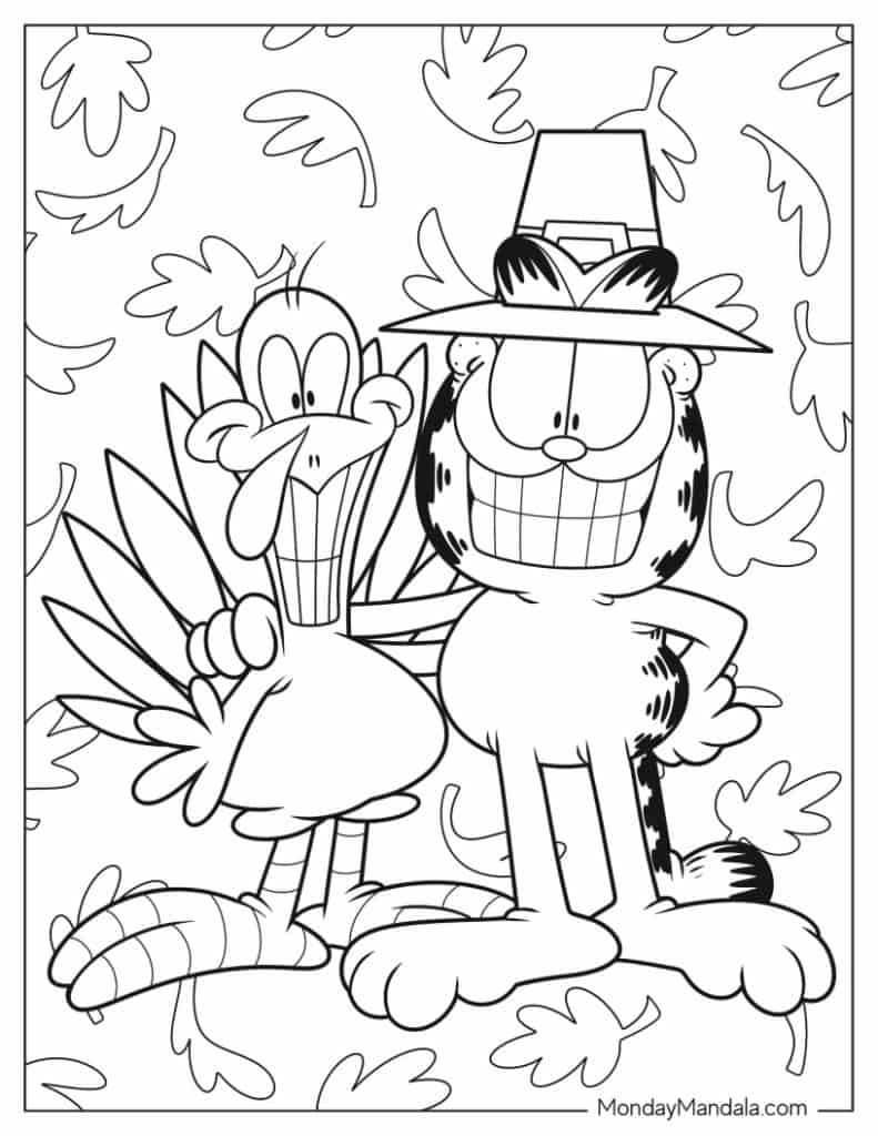 24 Garfield Coloring Pages (Free Pdf Printables) regarding Garfield Thanksgiving Coloring Sheets