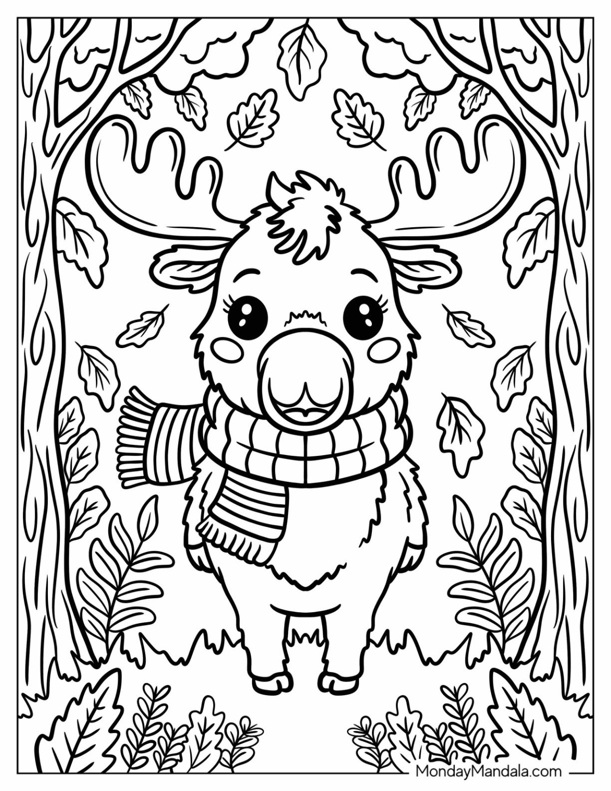 24 Moose Coloring Pages (Free Pdf Printables) with Thanksgiving Moose Coloring Sheet