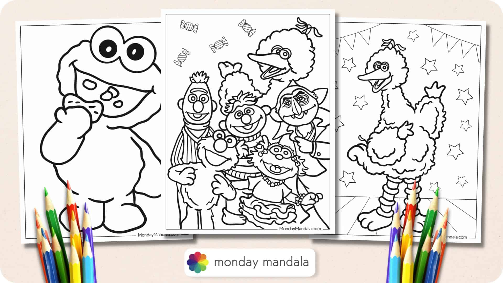 26 Sesame Street Coloring Pages (Free Pdf Printables) intended for Thanksgiving Coloring Sheets For Preschoolers Seseme Street