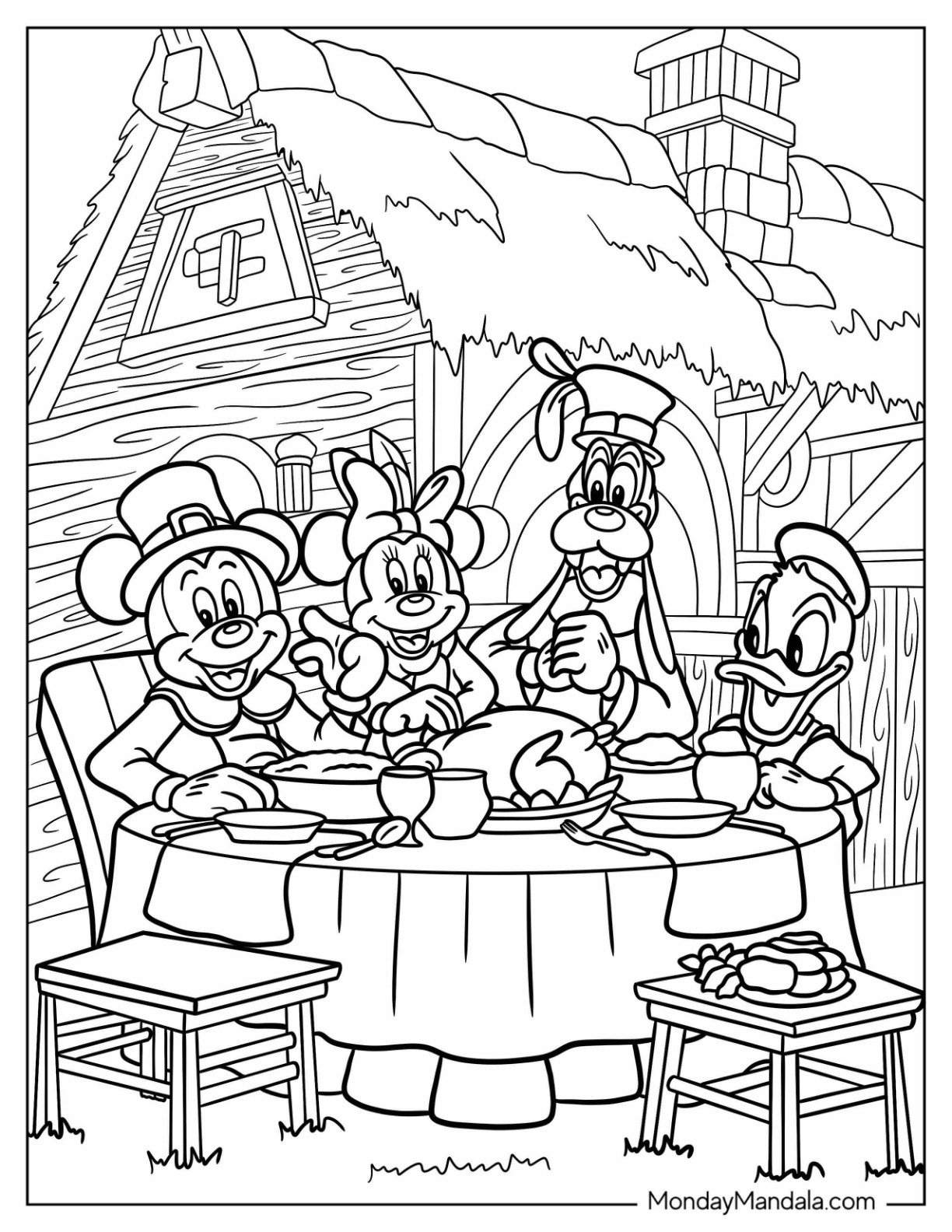 28 Disney Thanksgiving Coloring Pages (Free Printables) pertaining to Disney Thanksgiving Day Coloring Sheets