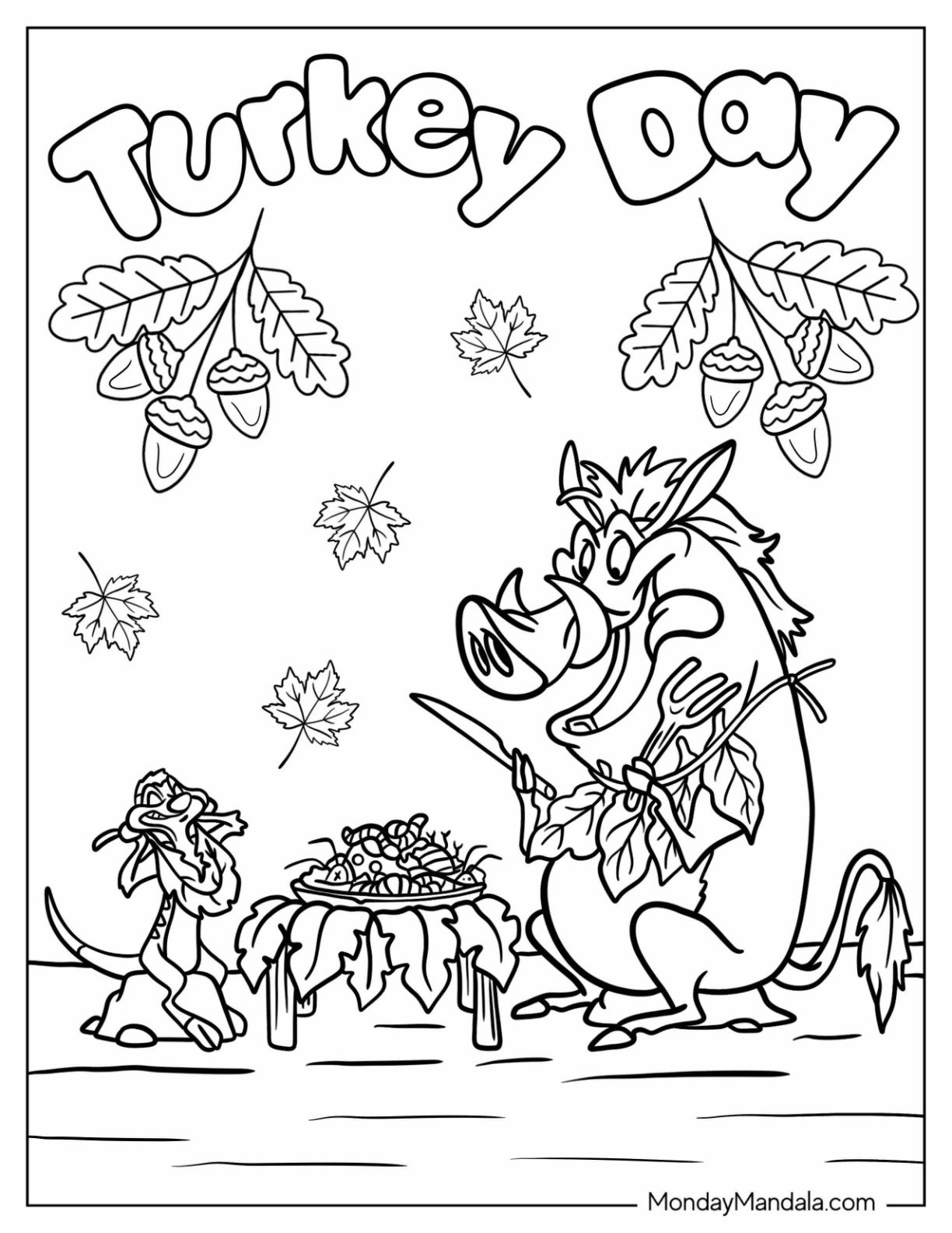 28 Disney Thanksgiving Coloring Pages (Free Printables) with regard to Character Thanksgiving Coloring Sheets