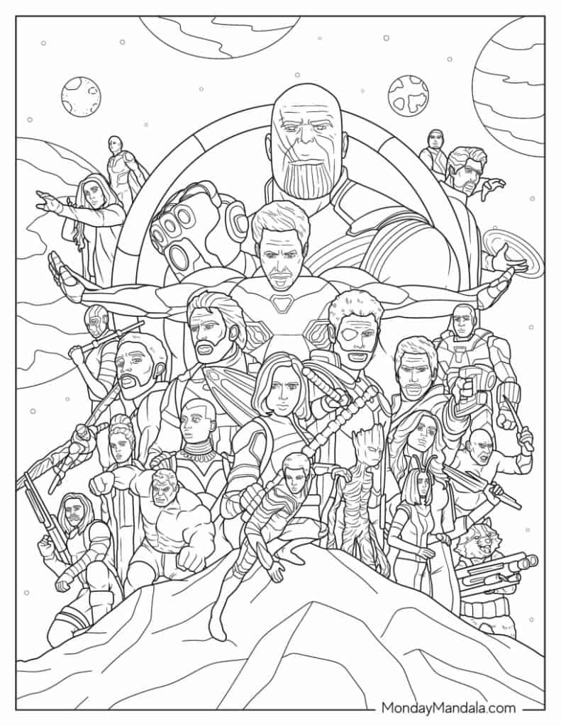 30 Marvel Avengers Coloring Pages (Free Pdf Printables) in Thanksgiving Marvel Coloring Sheets