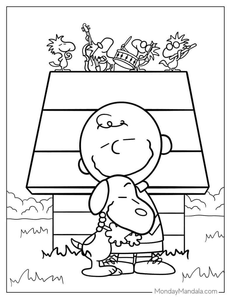 32 Peanuts &amp;amp; Snoopy Coloring Pages (Free Pdf Printables) for Charlie Brown Thanksgiving Color Sheets Football