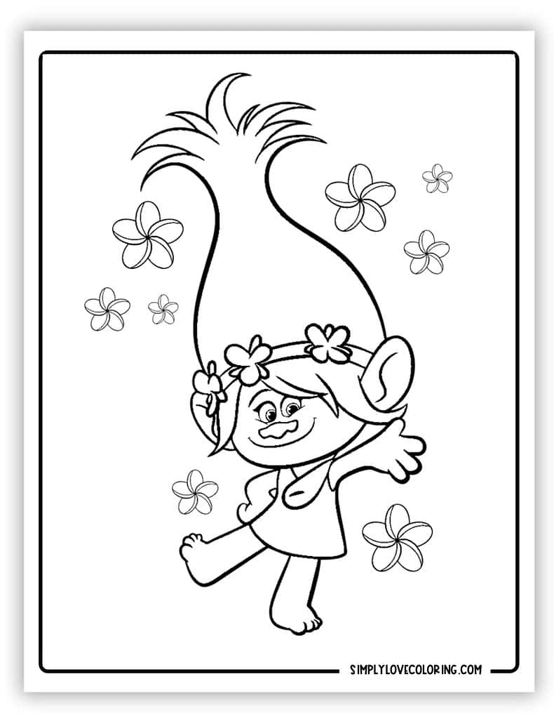 32 Trolls Coloring Pages (Free Pdf Printables) - Simply Love Coloring pertaining to Troll Thanksgiving Color Sheets