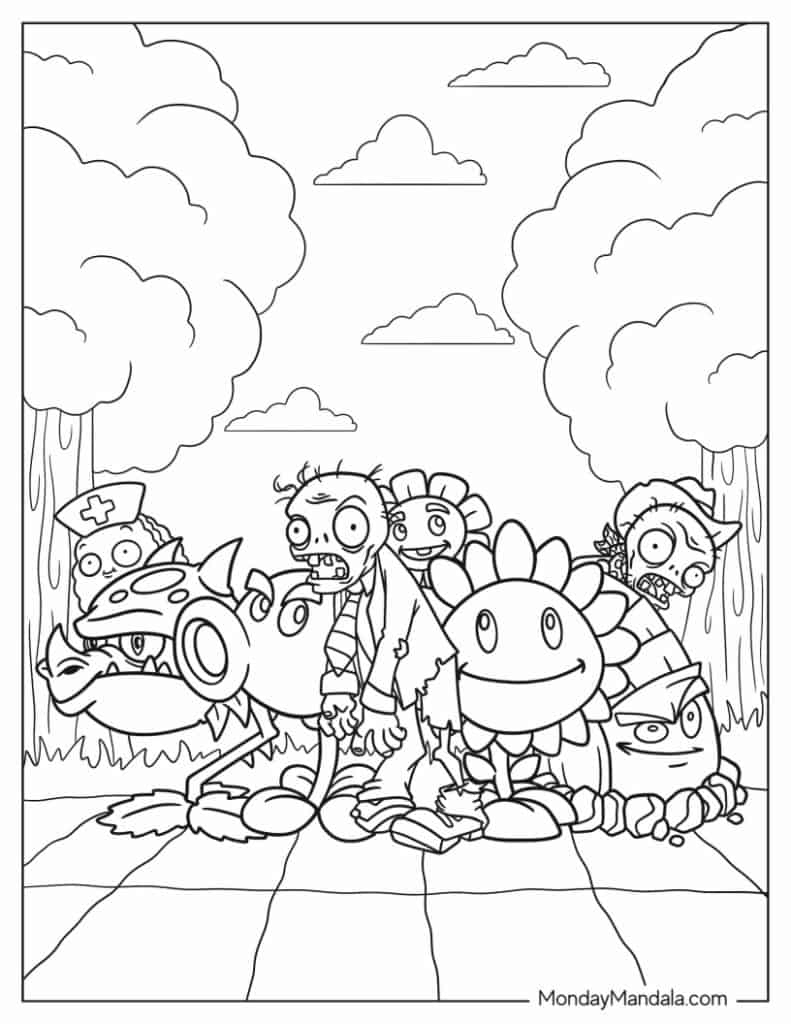 34 Plant Vs Zombies Coloring Pages (Free Pdf Printables) pertaining to Plants Vs Zombies Thanksgiving Coloring Sheets